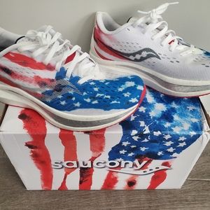 Saucony Endorphin Speed. Red white and blue. Size 8.5 womens